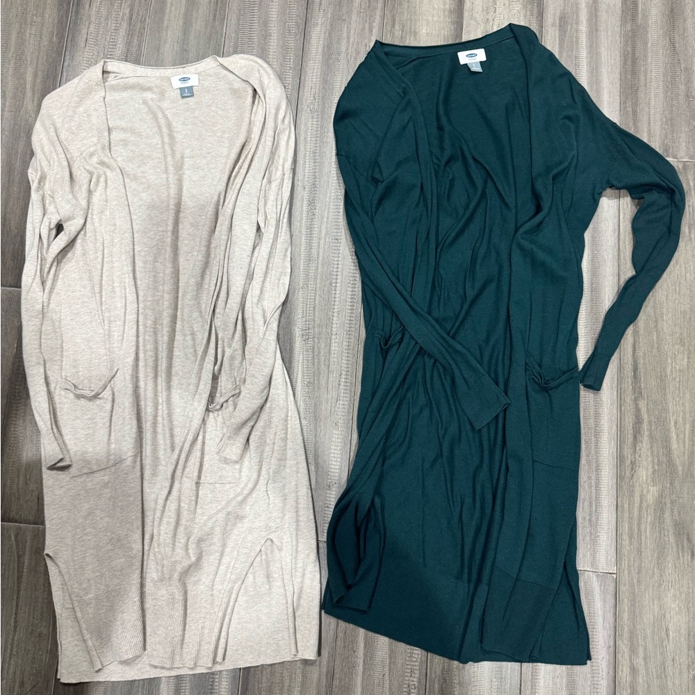 GAP Open Cardigans in Beige and Teal